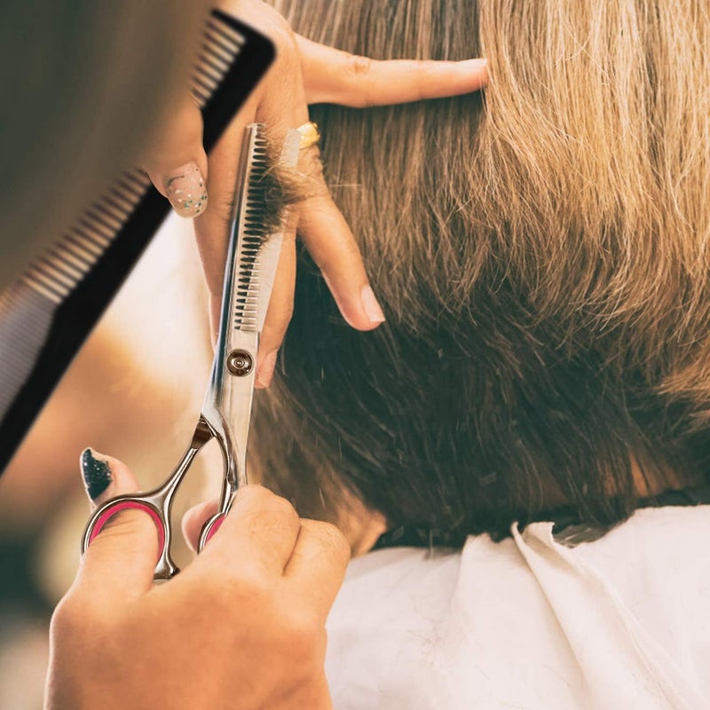 Fcysy Thinning Shears for Hair Cutting, Professional Hair Thinning Scissors Barber Texturizing Shears, 6 Inches Haircutting Blend Scissor Hair Thinner Layering Scissors with Comb for Dog Women Men - Image 5